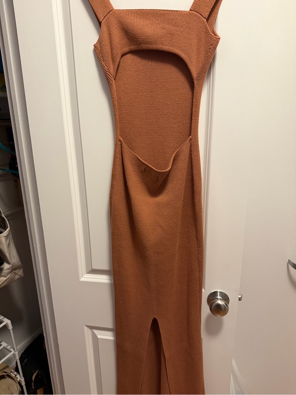Sleeveless Ribbed Maxi Dress in Rust - Picture 2 of 3